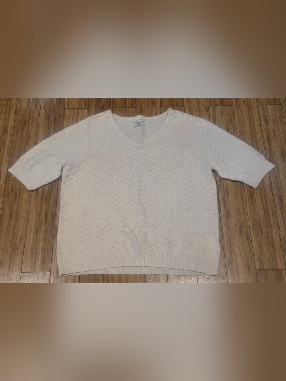 Ella Moss Soft Ivory V-Neck Knit Top